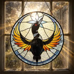 Northern Lake Loon Window Suncatcher, Wildlife Bird Hanging Decor