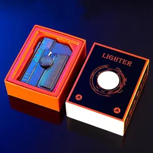 (Butane Gas Not included) Multi-Functional Folding Dual-Form Lighter, 2 In Refillable Spinner Lighter for BBQ,Camping, Kitchen outdoor