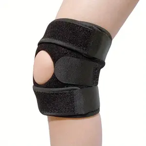 1pc Elastic Knee Pad with Compression Strap - Non-Slip Knee Support, Shock-Absorbing Padding for Running, Cycling, Hiking, Gym - Lightweight & Breathable Fitness Knee Guard for Men & Women (Black/Gray/Pink) - Ideal for Joint Stability & Injury Prevention,