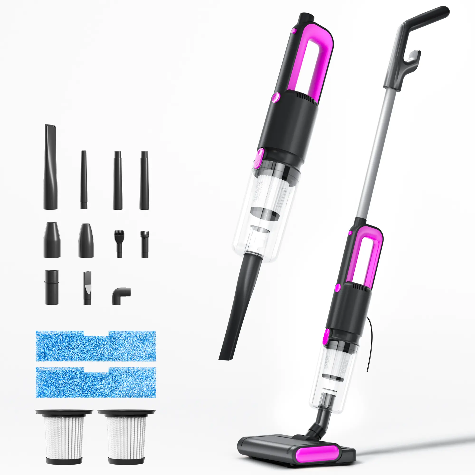 Powerful Lightweight Stick Vac - Home Cleaning Tool with Handheld, Portable, Multi-Function Vacuuming Features, Suction Cleaning Machine for Wooden Floors, Car Vacuum for Pet Hair