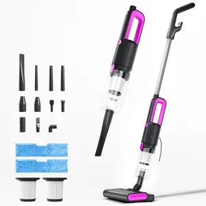 Portable vacuum cleaner, standing vacuum cleaner with handheld function, powerful suction, suitable for wooden floors, cars, carpets and pet hair