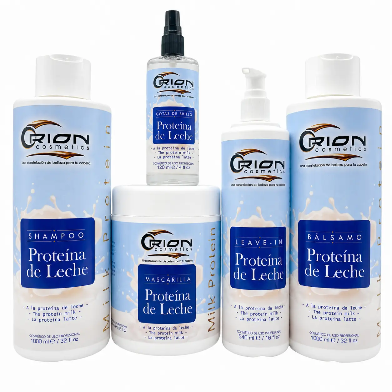 Orion Milk Protein Hair Care Kit Shampoo Mask Conditioner Leave In Hair Oil Complete 5 Step Routine
