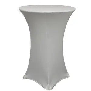 32-Inch Spandex Highboy Cocktail Table Cover, Silver Festive & Party Decor Home Supply