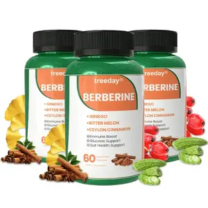 Treeday 4-in-1 Golden Berberine Supplement1500mg, Glucose Support, Detox Gut Cleanse with Ceylon Cinnamon Bitter Melon Ginkgo,  Support GutHealth,Metabolism, Wellness, Fitness Dietary Edible Healthcare magnesium  spray  deodorant