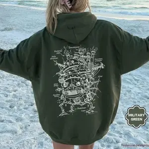 Howl's Moving Castle Sweatshirt, Studio Ghibli Hoodie, Anime Lover Gifts, My Neighbor Totoro Sweatshirt, Spirited Away Hoodie,Hayao Miyazaki