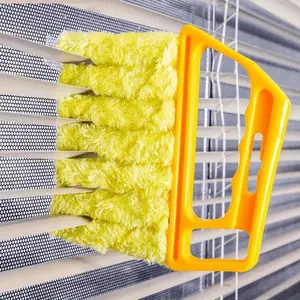 Window Cleaning Brush,  1 Count Washable Window Cleaning Brush with Microfibers for Effortless Dust Collection and Blinds Cleaning for Home and Office