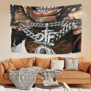 King Von  Tapestry, Exquisite Patterns, Soft Fabrics, Perfect for Sofa or Bed Decoration, Comfortable Home Decoration, Bohemian Home Decoration