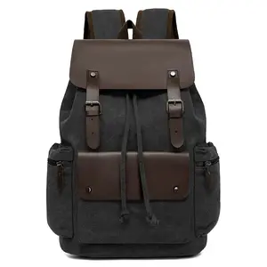 Canvas Backpack Unisex Vintage Casual Rucksack Laptop Daypacks Bookbag Hiking Camping Travel Bag