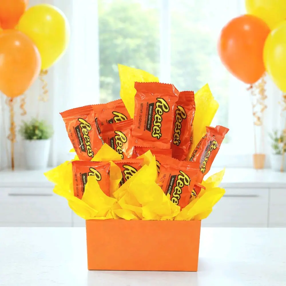 Reese's Chocolate Candy Bouquet with Candy Bars - Snack Gift Basket for Birthday, Get Well Soon, Just Because Occasions