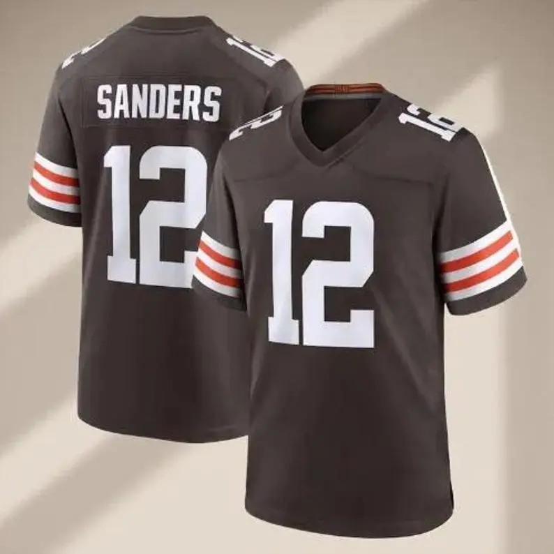 Shedeur Sanders #12 Brown Jersey Shirt – American Football Jersey, Sport Clothing, Gift for Football Fans