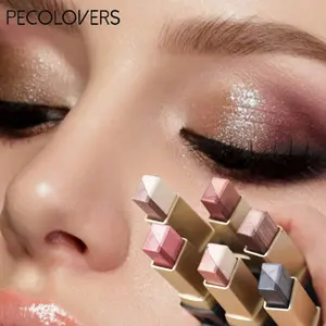 Double Color Eyeshadow Stick Glitter Highlight Shadow Stick Eye Makeup Waterproof Lasting Shimmer Metallic Eyeshadow Makeup