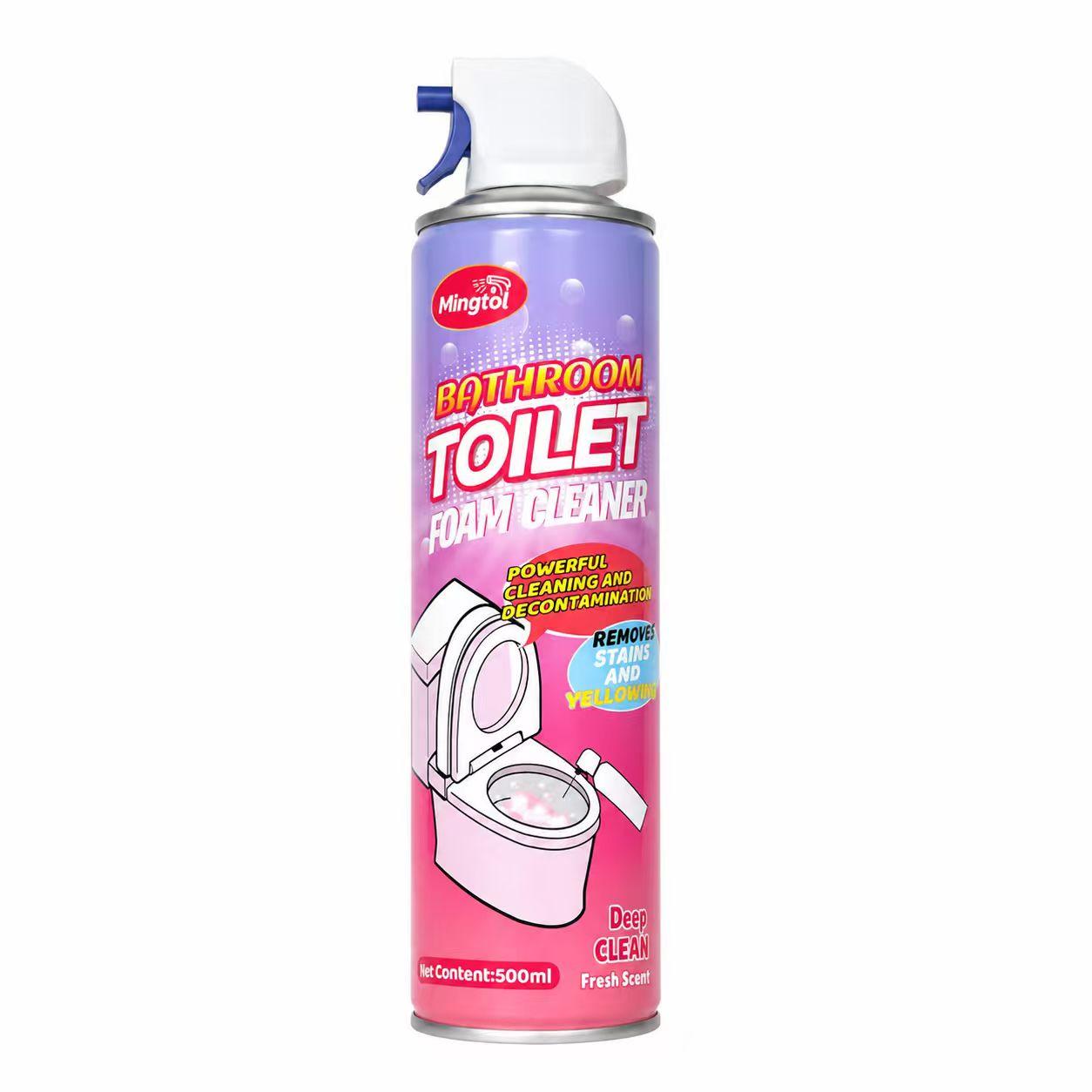 Mingtol Toilet Cleaning Foam Cleaner – Expands to Clean Hard‑to‑Reach Areas, Powerful Stain & Yellowing Remover, Lifts Odors with Fresh White Peach Scent, 500ml Bathroom Household Cleaning Supplies