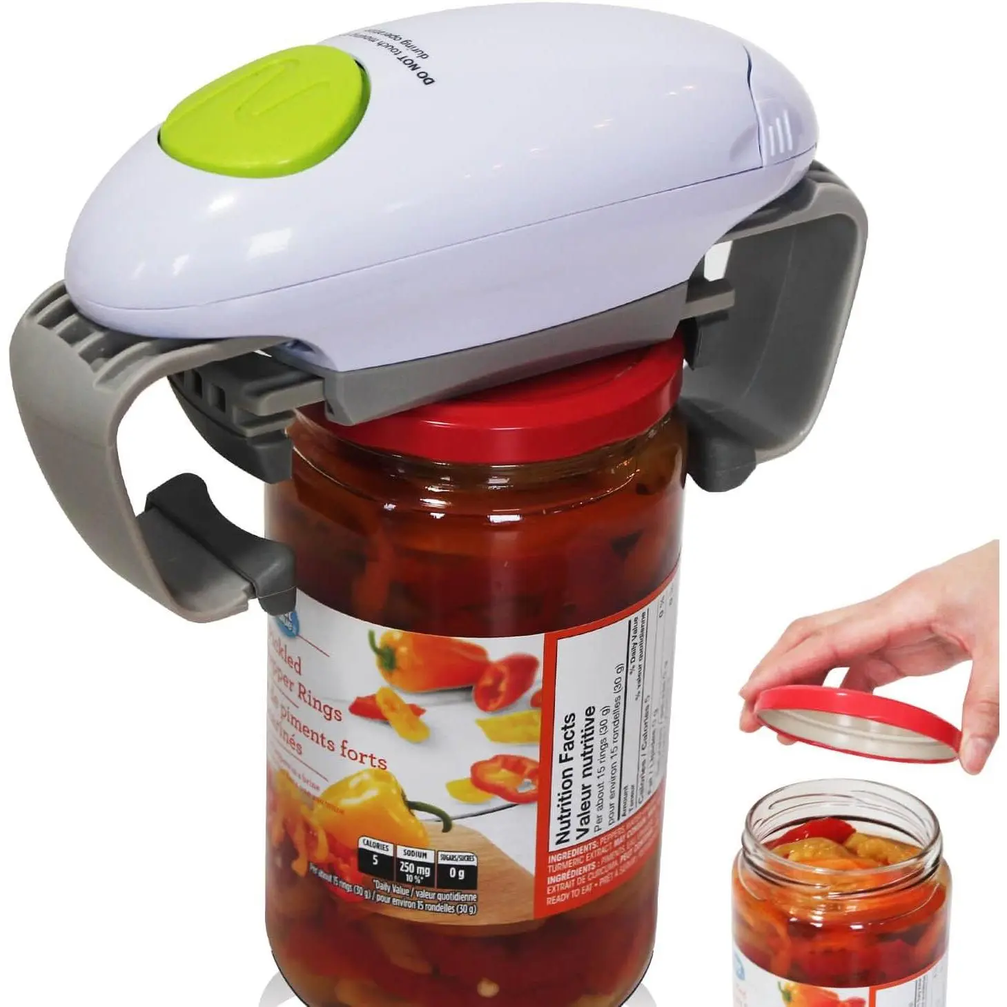 Electric Jar Opener for  Hands, Automatic Glass Jar Opener for Seniors, Bottle Opener for Weak Hands RA Suffers,  Kitchen Gaget Suitable for Different Sizes of Jars