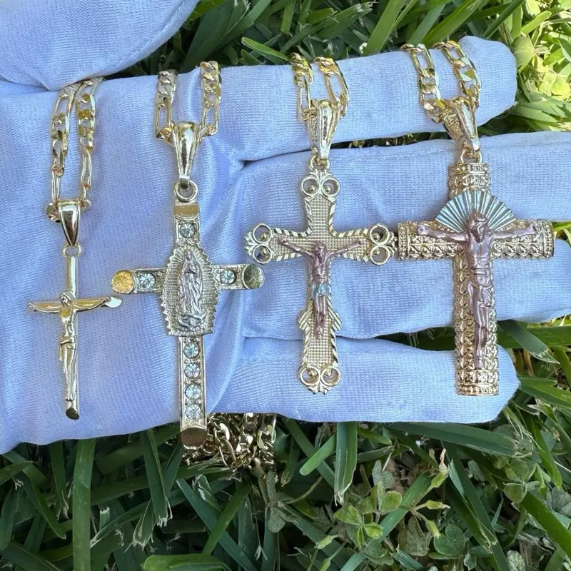 Cross Necklace with 24”  chain - Crucifix Necklace Plated Birthday Daily Male Female Anniversary Engagement