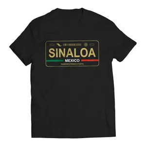 Sinaloa Mexico License Plate T-Shirt - Playera Mexicana con Placa de Carro, Full Sizes, Full Colors, Gift For Mexican