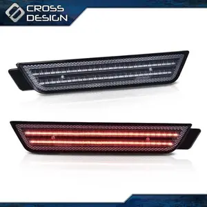 CROSSDESIGN Pair Fit For 2010-2015 Chevy Camaro LED Side Marker Light Smoke Lens Lamps