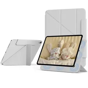 Kenke Premium Durable Strong Magnetic Back Panel 3-Fold Y-Shape Multi-Angle Foldable Slim Sturdy Stand with Magnetic Detachable Pencil Slot Fit for iPad Air 11'' M3 (2025) M2 (2024) 7th/6th Gen iPad Air 5th/4th Gen 10.9'' 2022/2020