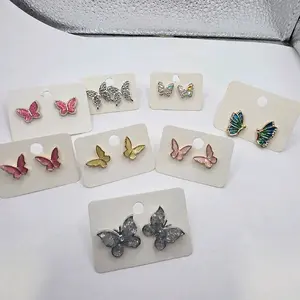 Butterfly Bling Stud Earrings