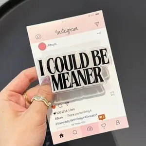 I Could Be Meaner MagSafe Phone Grip, Funny Meme Phone Magnetic Holder, Kawaii Gift Aesthetic Reader Kindle Popgrip Stand sticky Library Card mount accessories Flower-Shaped Multi-Functional Universal Adjustable Car