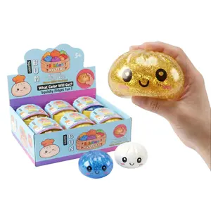 2026 Expressive Dumpling Squishies Gift, Glitter & Non-Glitter Soft TPR Stress Relief Balls, Colorful Squeeze Sensory Fidget Desk Toy, Cute Decompression Surprise Party Favor for Kids Adults Mum Dad