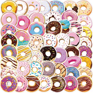 50pcs Colored Donut Graffiti Customizable Stickers for Personalized Guitar, Notebook, Luggage DIY Waterproof Decoration