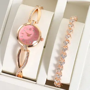 Trade Diamond Watch Women's Suit Luxury Ins Small Dial Bracelet Set Women's Watch Elegant jewelry set for women - watch and bracelet