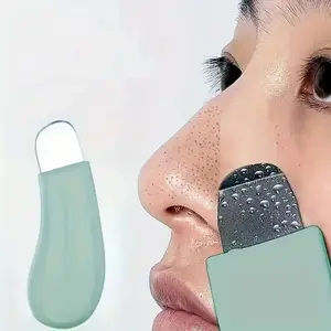 New Practical Manual Facial Blackhead Remover Tool Set, Textured Surface & Soft Grip, Non-Slip Ergonomic Design, Stainless Steel Material