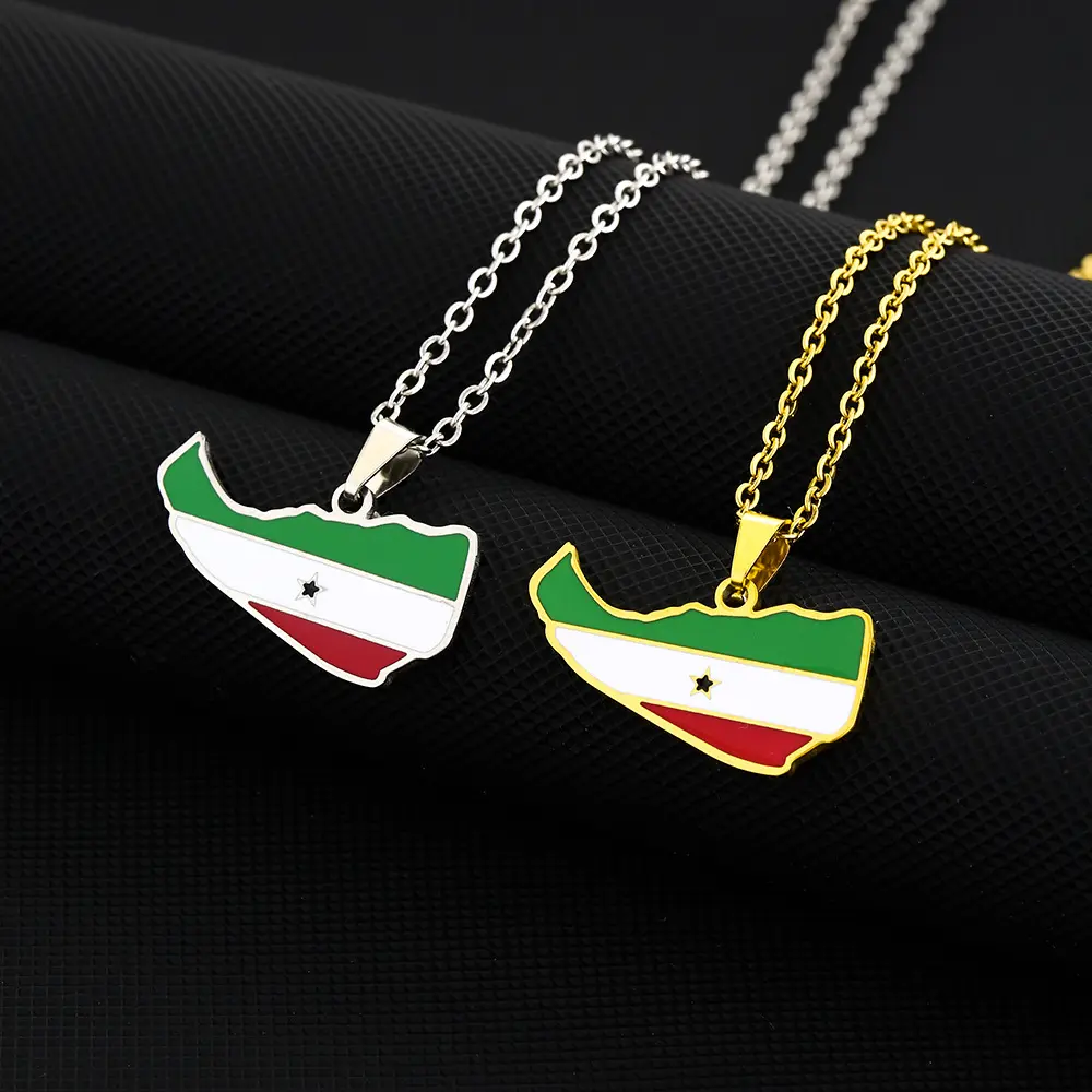 Stainless Steel Retro Drip Oil Ethnic Style Somaliland Pendant Necklace, Unisex Costume Chain Necklace, Hot-Selling New Jewelry Accessory, Chain Necklaces, Costume Necklaces
