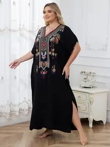 Embroidered Casual Vacation Robe for Women, Beach Sand Jacket Dress, Bikini Cover-Up, Stylish Outdoor Wear, Perfect for Holidays