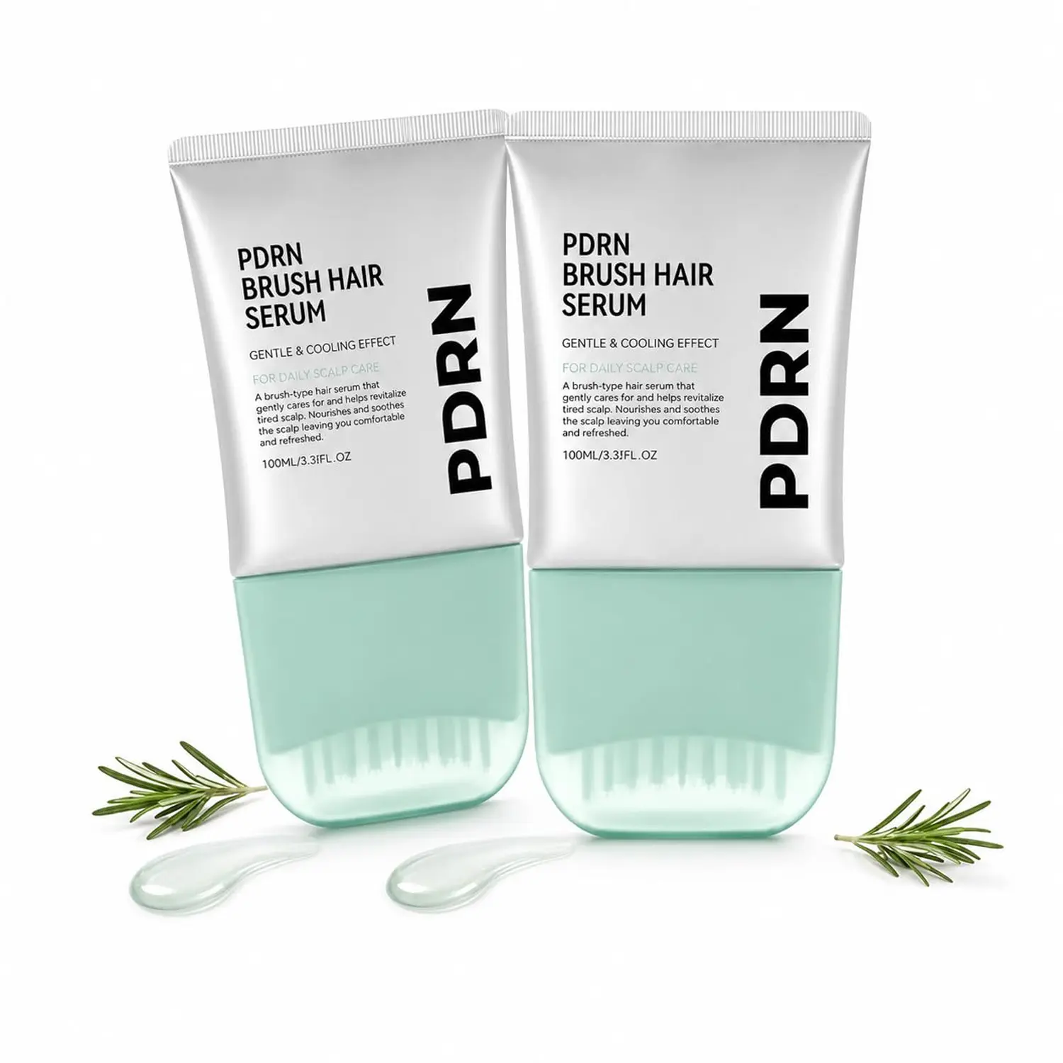 PDRN Scalp Serum with Caffeine & Centella Asiatica, Cooling Scalp Care with Built-In Massage Brush, Lightweight Non-Greasy Formula, Nourishing Hair Root Treatment, Soothing & Refreshing Daily Scalp Care, 100ml