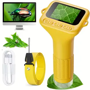 Portable Microscope for Kids and Adults, Mini Handheld Digital Microscope, USB Digital Microscope, IPS Screen Electronic Magnifier, 8 Adjustable LED Lights