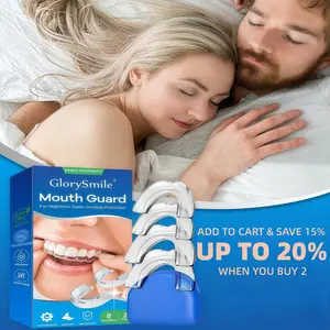 GlorySmile 4-in-1 Mouth Guard for Nighttime Teeth Grinding, Custom Fit Dental Guard, Stop Bruxism & Clenching, Protect Teeth
