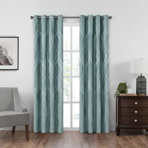 Eclipse Caprese Grommet Top Curtains for Bedroom, Single Panel, 52 in x 95 in, Spa