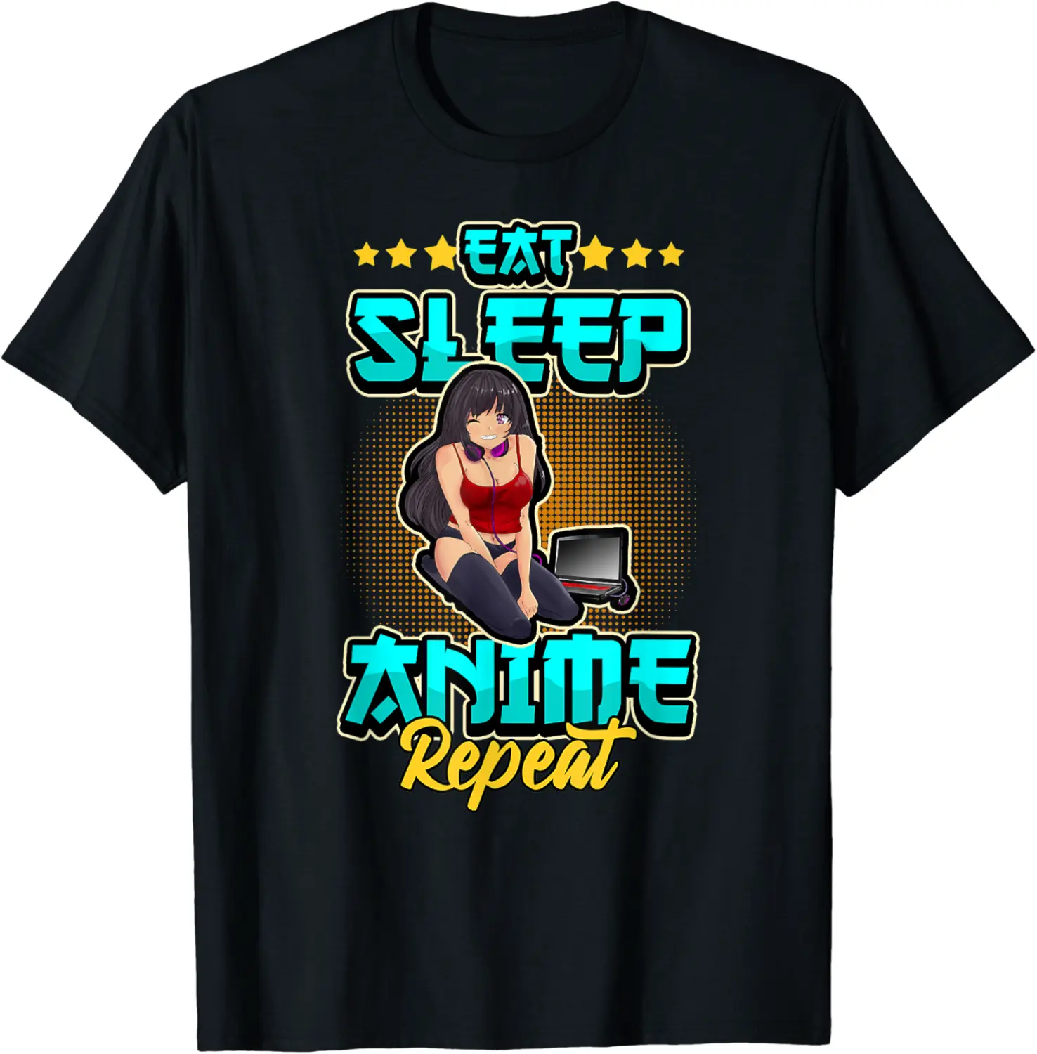 Funny Anime Eat Sleep Anime Repeat Otaku Manga T-Shirt - Farhadheid Shop 30B08FDCD54C