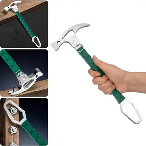 Professional Ergonomic Folding Sheep Horn Hammer, Rotating Pry Bar, High Strength Steel Nail Puller & Screwdriver Set Tool