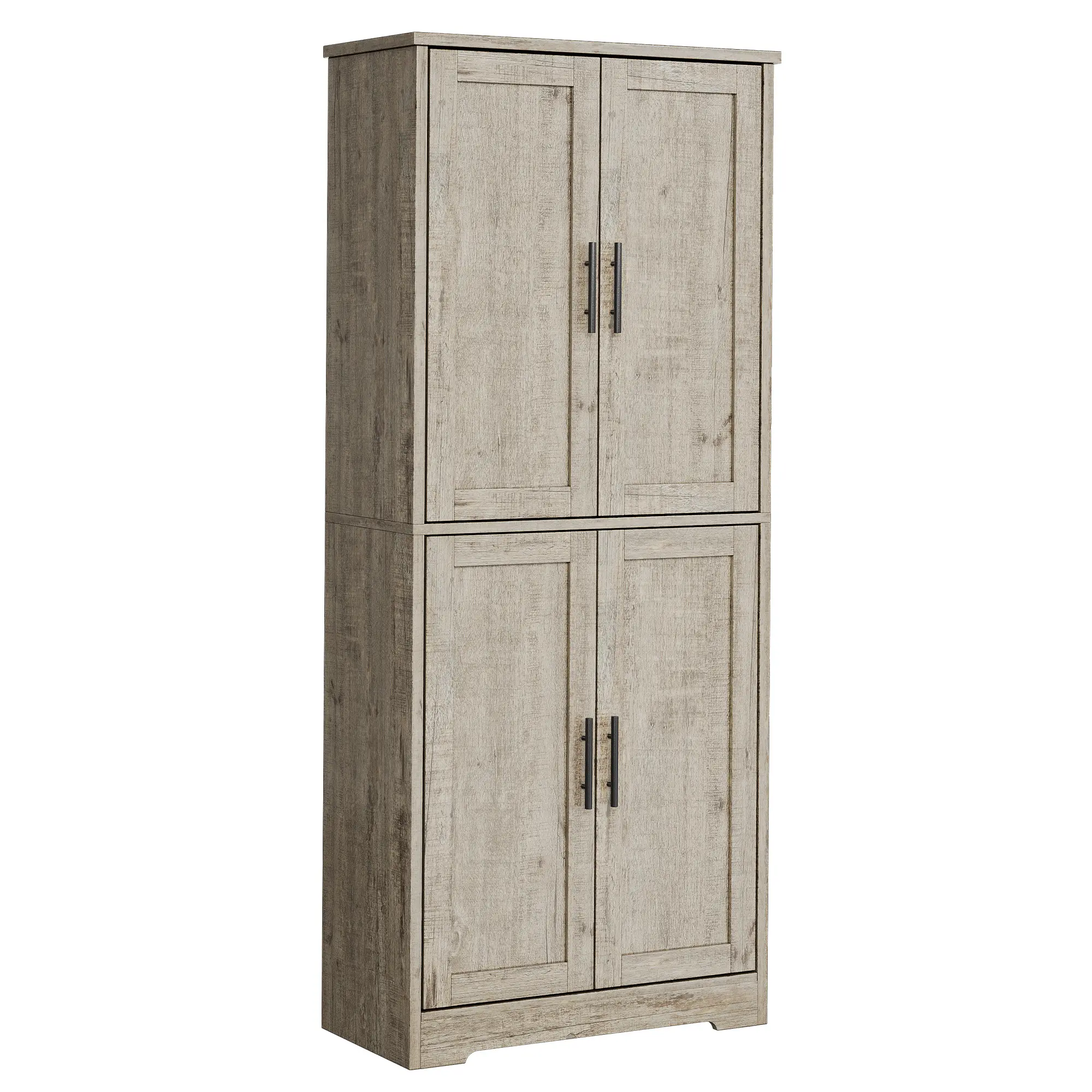 70" Height P2 MDF Wood Tall Rectangular Freestanding Classic Pantry Cabinet with Doors & Adjustable Shelves, Kitchen Furniture for Living Room, Dining Room, Cabinet Enclosure Easy Access Hallway Furniture