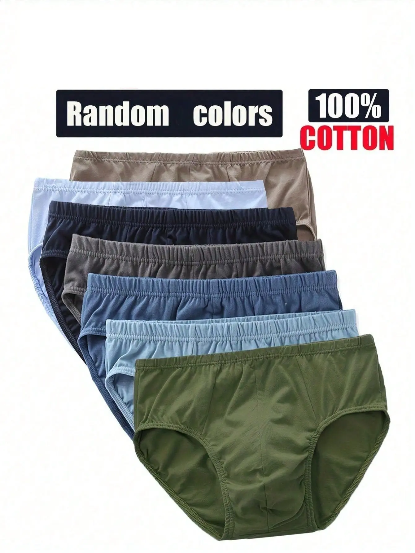 Men's Cotton Briefs 5/10/15 Pack, Solid Mid-Rise Underwear, Soft and Breathable Menswear for Daily Wear, Plain