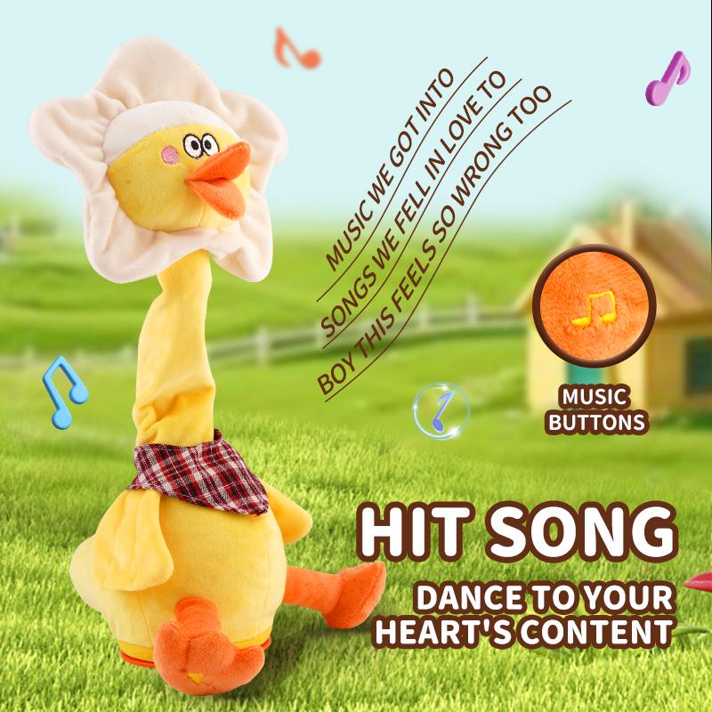 Dancing Talking  Animal Toys - Electronic Rattle for Kids - Repeat Mimicking - Musical Sensory Plush Toy - Easter Gift,  Ideal Gift for Children's Day Birthday ，Baby Toy Gift for Girls and Boys