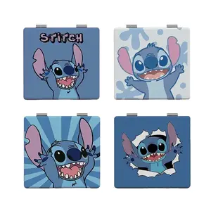 Disney Stitch Portable Mirror - Cute Compact Makeup Mirror with Case, Valentine‘s Day Gift for Her, Travel Purse Accessory