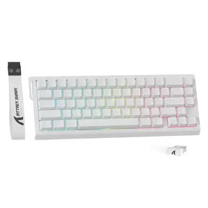ATTACK SHARK X68 PRO HE Wireless Gaming Keyboard, Rapid Trigger, Adjustable Actuation, 8K Polling Rate, Hall Effect Magnetic Switch, Hot-Swap, RGB Backlit, BT/2.4GHz/Wired Connectivity, for FPS Games creamy  Keyboard