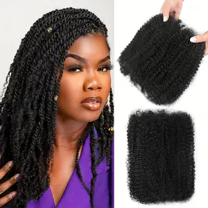 New Fashionable NEW Hot BLACKMOON HAIR 30g  Afro Kinkys Human Hair for Dreadlock Extensions - Virgin Brazilian Hair, 100g/ ㎡   High Volume Dreadlock Extensions for Women, Black Color, Natural Look & Versatile Styling, Afro Curly/Kinky Texture, Afro Hai