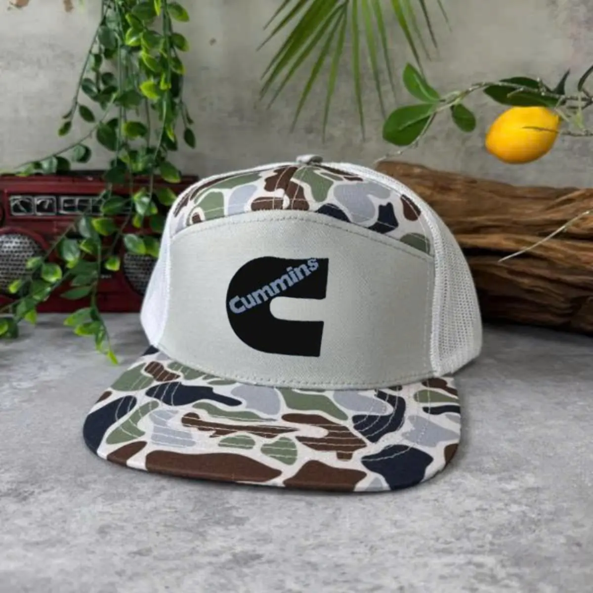 Cummins School Embroidered Trucker Hat, Unisex Adjustable Snapback Mesh Cap for Men Women, Breathable Summer Beach Sports Hat