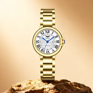 LOSIAN Luxury Women's Quartz Watch, Exquisite Compact Round Case, Scratch-Resistant Waterproof Shockproof Luminous, Classic Versatile Fashion Wristwatch, Ideal Christmas Gift & Everyday Watch for Women