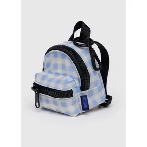 Backpack Charm - Light Blue Gingham