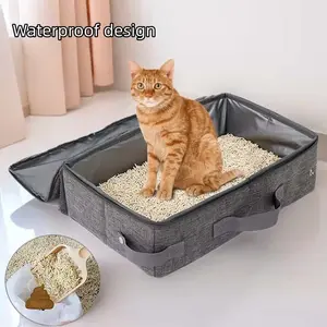 Foldable Waterproof Travel Cat Litter Box, Portable Pet Litter Tray, Pet Travel Supplies for Outdoor Camping, Pet Supplies
