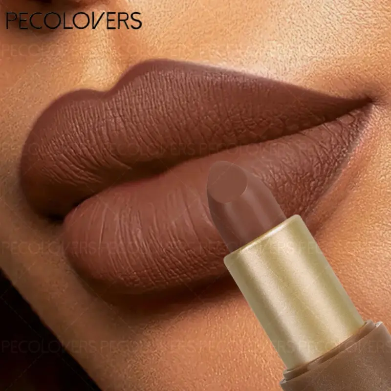 Waterproof Sexy Red Brown Lipstick Easy To Color Lip Glaze Matte Velvet Non-stick Cup Lip Tint Suitable For Christmas And Valentine'S Day Gifts