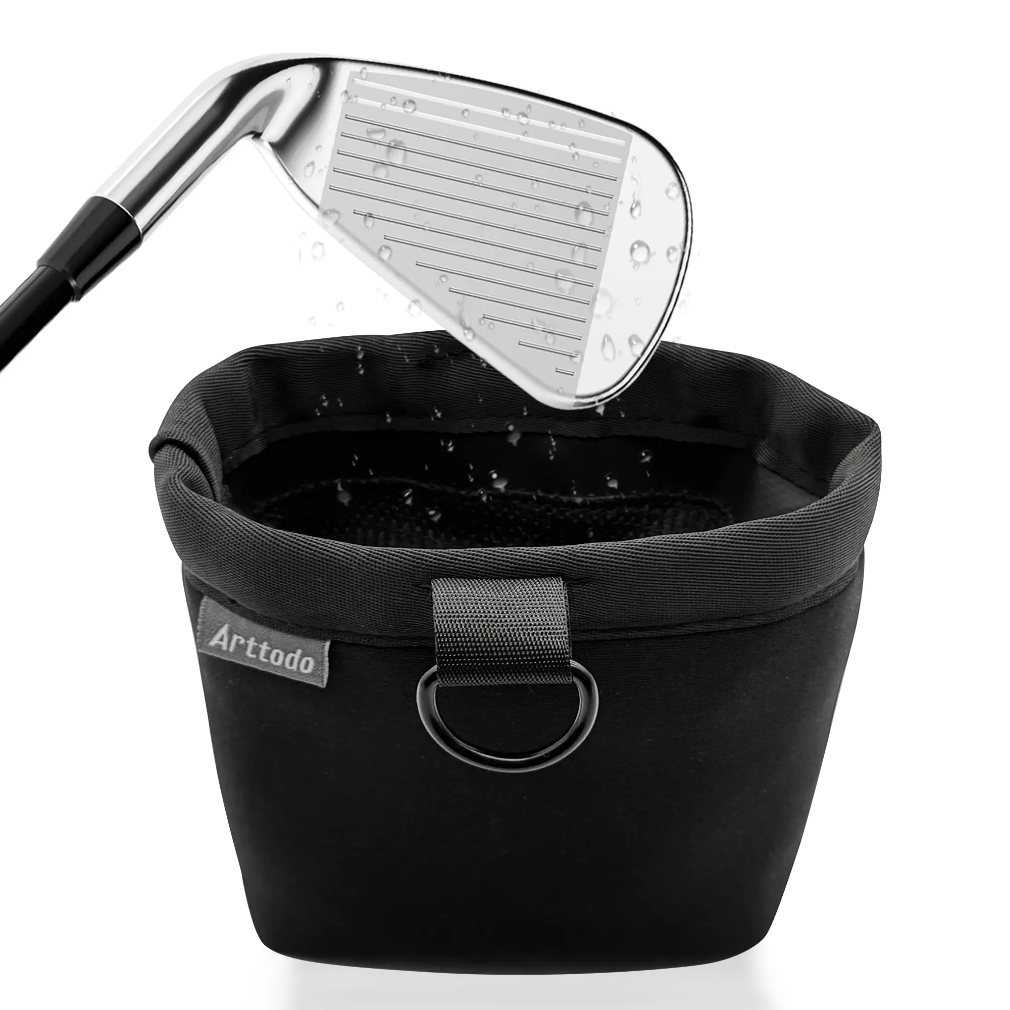 Arttodo Golf Club and Ball Cleaning Bag, Golf Club Washer with Water, Waterproof Cleaner Pouch, Clean Club Grooves, Scrub Cleaner, Golf Accessories
