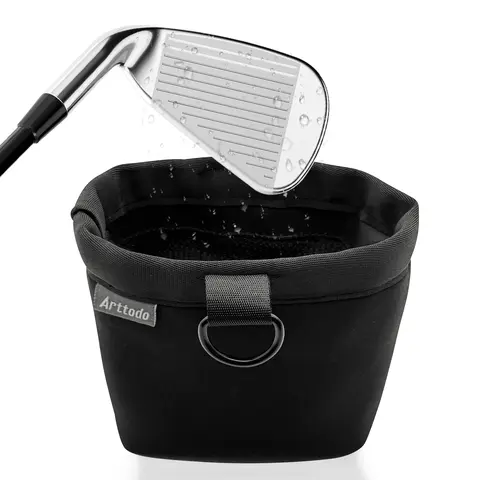 Arttodo Golf Club and Ball Cleaning Bag, Golf Club Washer with Water, Waterproof Cleaner Pouch, Clean Club Grooves, Scrub Cleaner, Golf Accessories