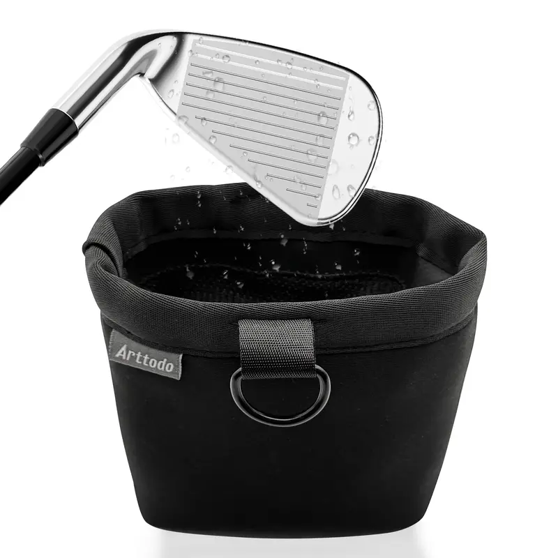 Arttodo Golf Club and Ball Cleaning Bag, Golf Club Washer with Water, Waterproof Cleaner Pouch, Clean Club Grooves, Scrub Cleaner, Golf Accessories