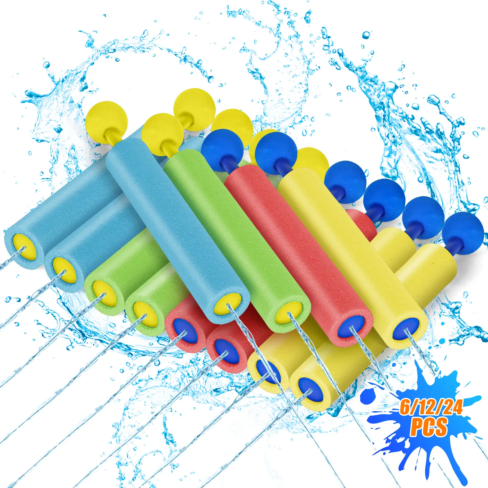 Lehoo Castle Water Shooter 6pcs/12pcs/24pcs, Water Blaster Set, Squirt Guns, Swimming Pool Outdoor Toys, Beach Summer Party Games for Kids, Not Electr